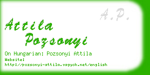 attila pozsonyi business card